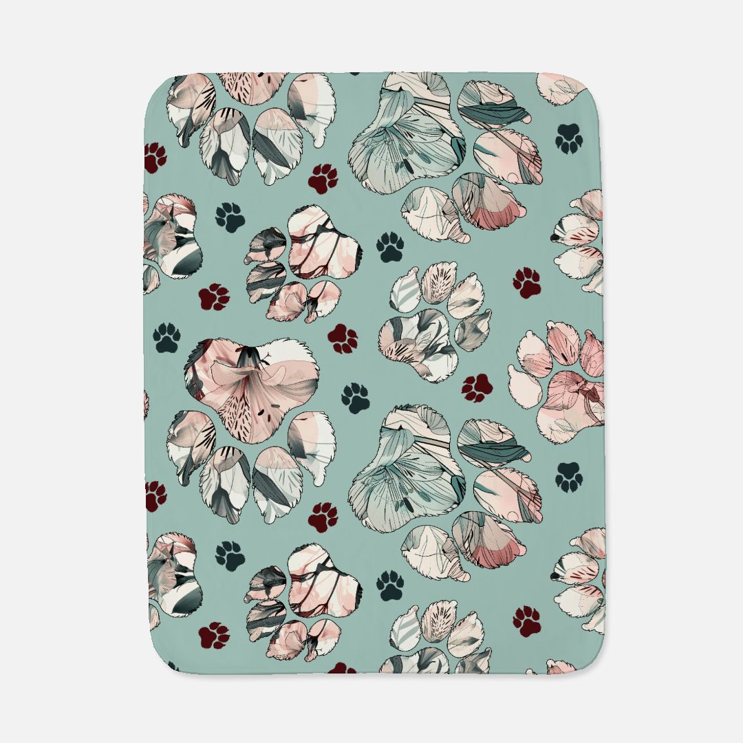 Floral Paw Pet Lap Blanket