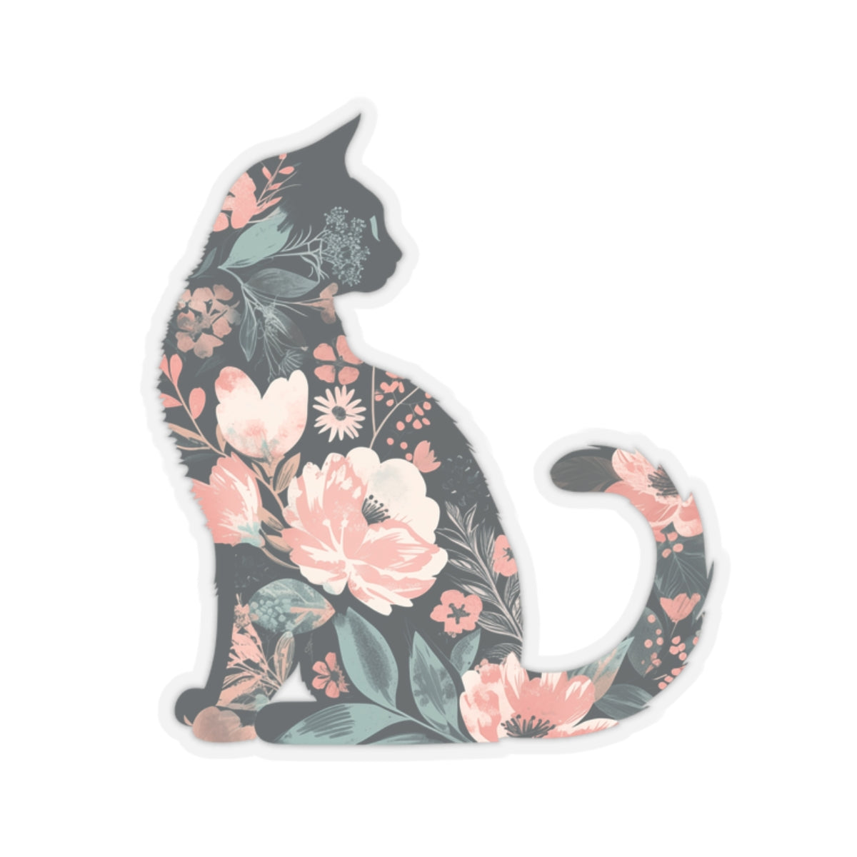 Floral Cat Sticker