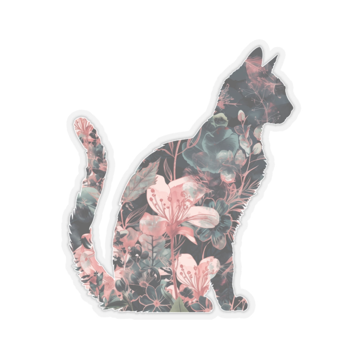 Floral Cat Sticker