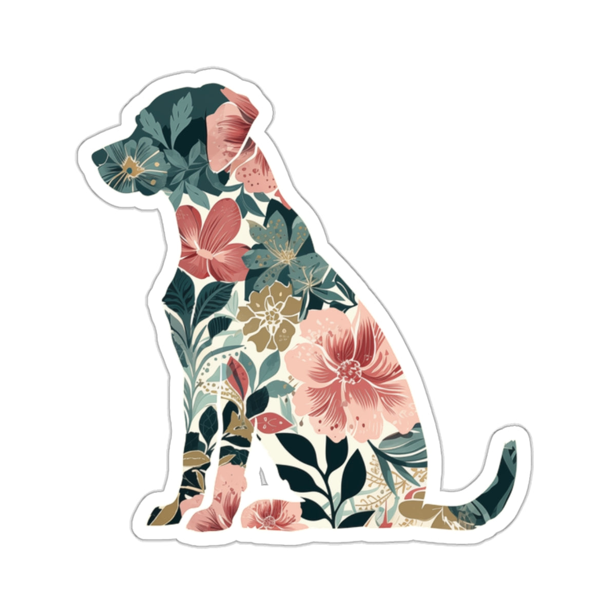 Floral Dog Sticker