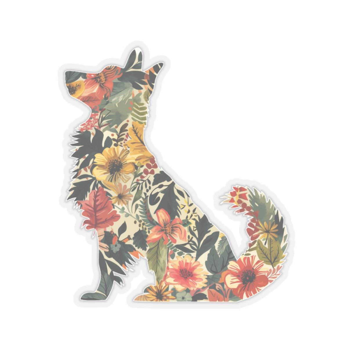 Floral Dog Sticker