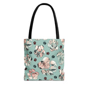 Floral Paw Tote Bag