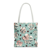 Floral Paw Tote Bag