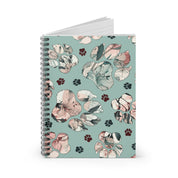 Floral Paw Ruled Spiral Notebook