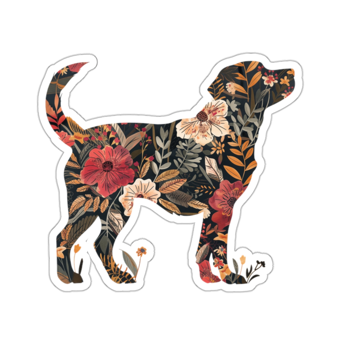 Floral Dog Sticker