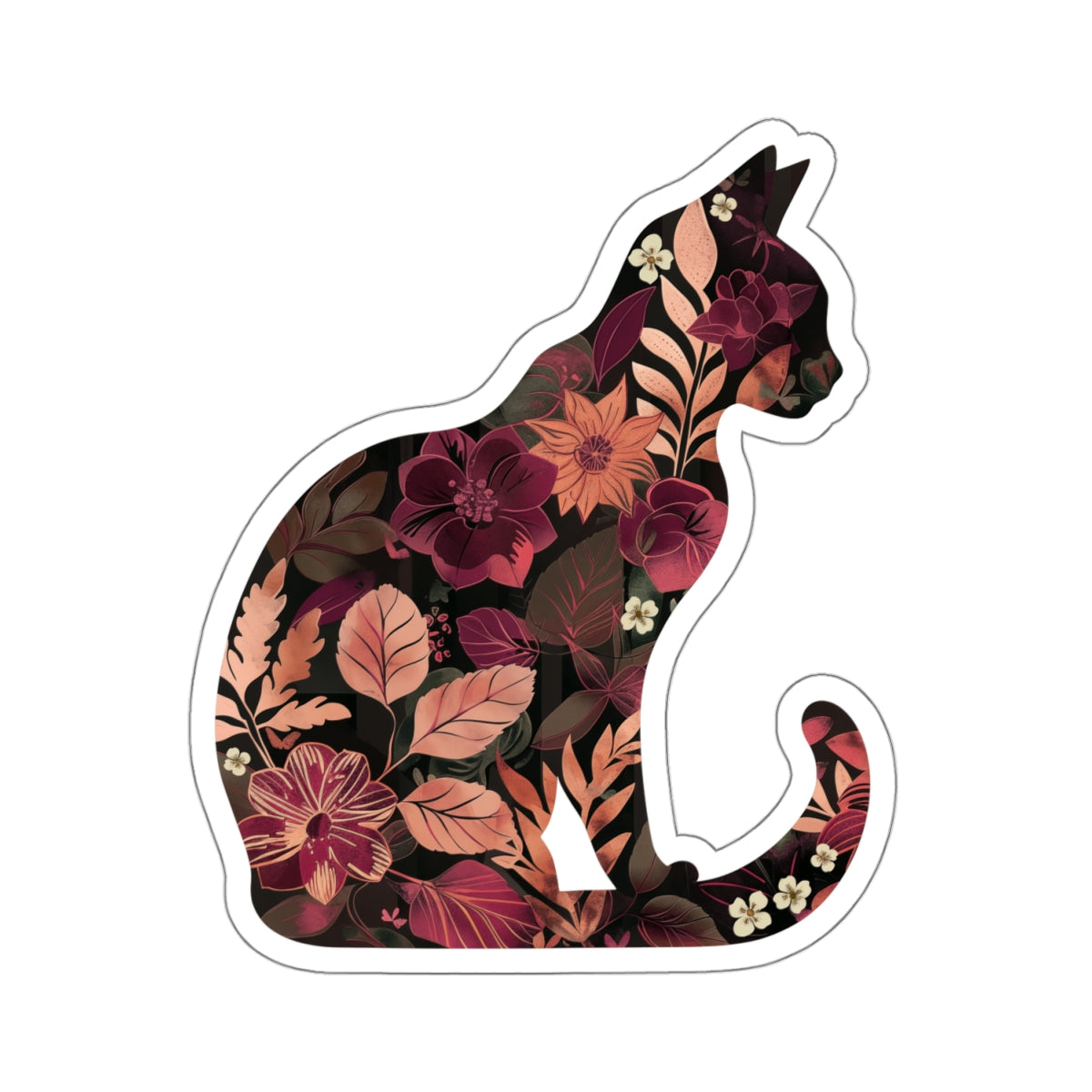 Floral Cat Sticker