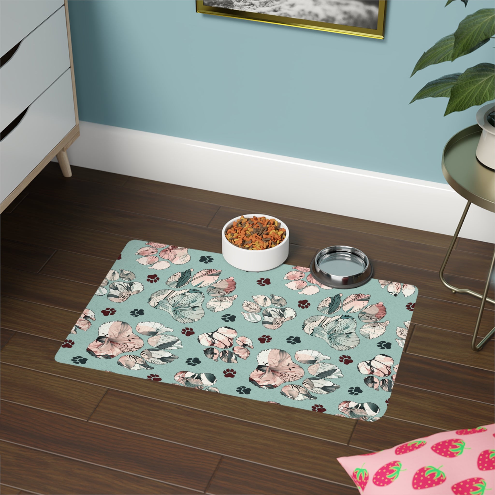 Floral Paw Splash Mat